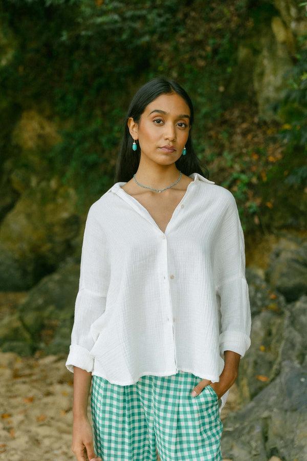 Triana By C Blusa STAR Algodón Orgánico Blanco