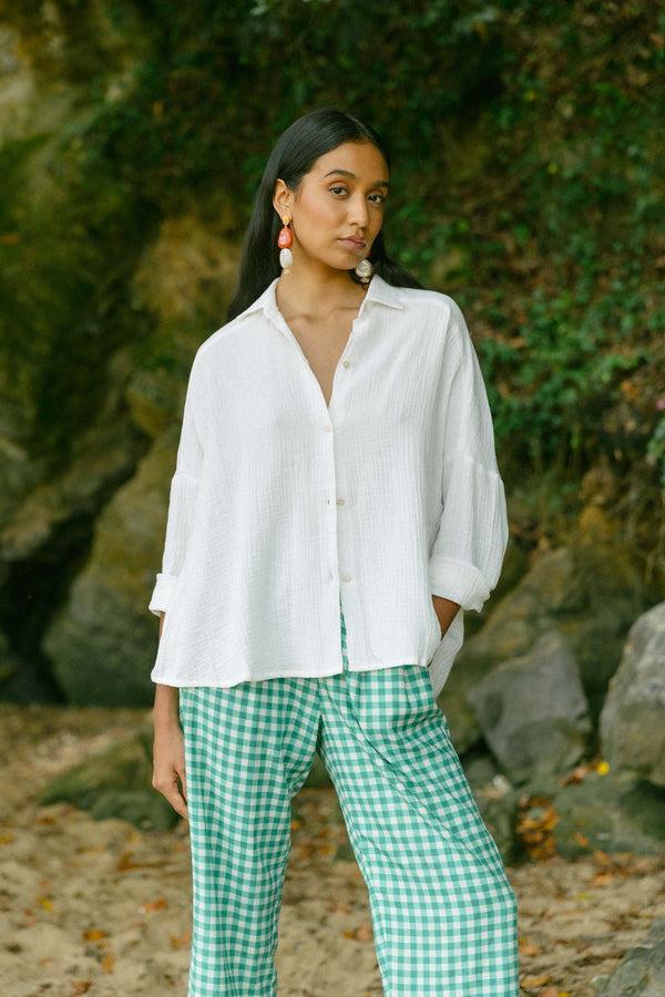 Triana By C Blusa STAR algodón orgánico blanco