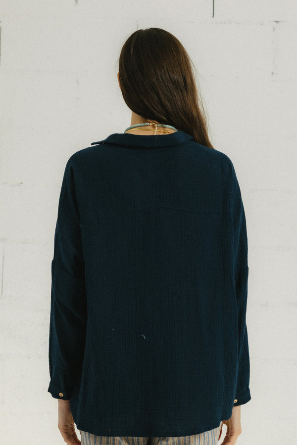 Triana By C Blusa STAR Algodón Orgánico Navy