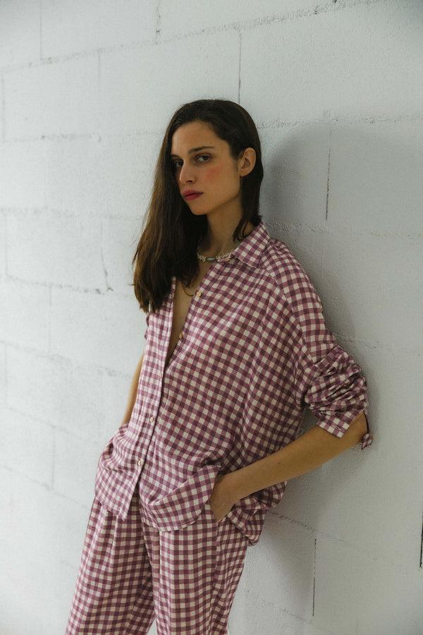 Triana By C Blusa STAR Vichy Rosa Taupe