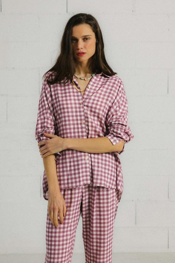 Triana By C Blusa STAR vichy rosa taupe