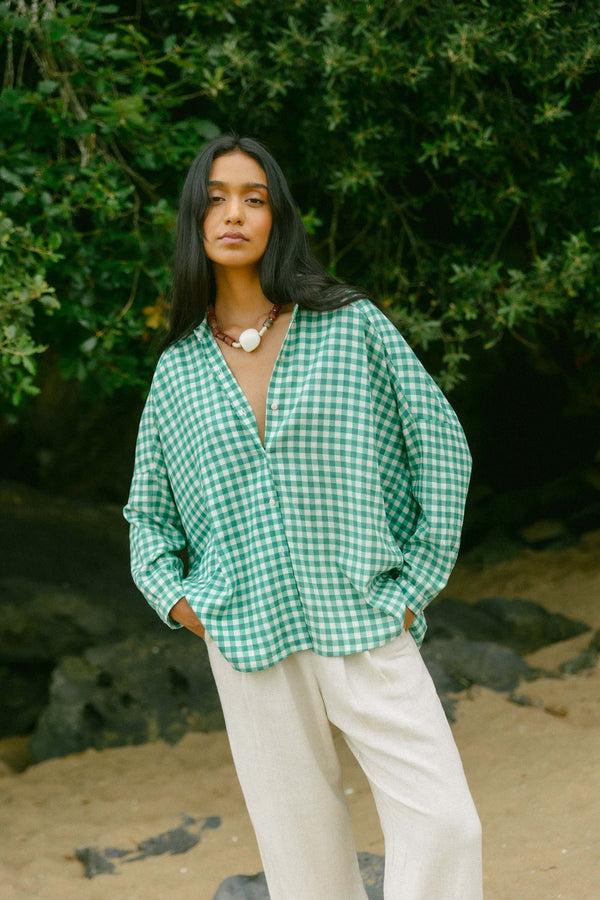 Triana By C Blusa STAR Vichy Verde