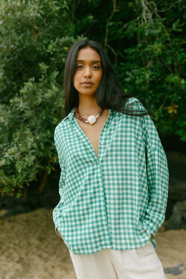 Triana By C Blusa STAR vichy verde