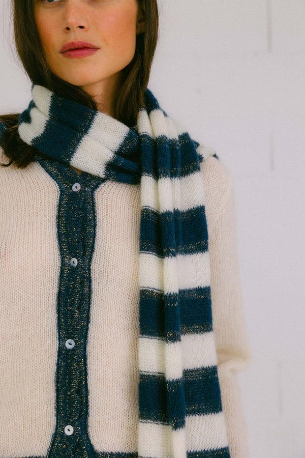 Triana By C BUFANDA RAYAS CRUDA Y AZUL