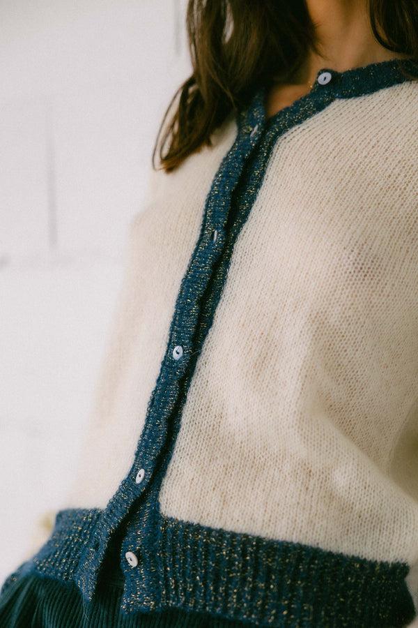 Triana By C CHAQUETA DINA MOHAIR CRUDA Y AZUL