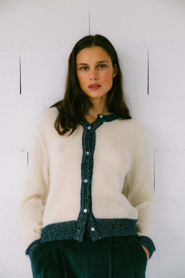 Triana By C CHAQUETA DINA MOHAIR CRUDA Y AZUL