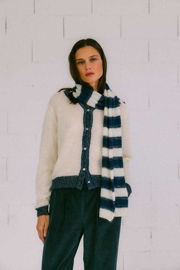 Triana By C CHAQUETA DINA MOHAIR CRUDA Y AZUL