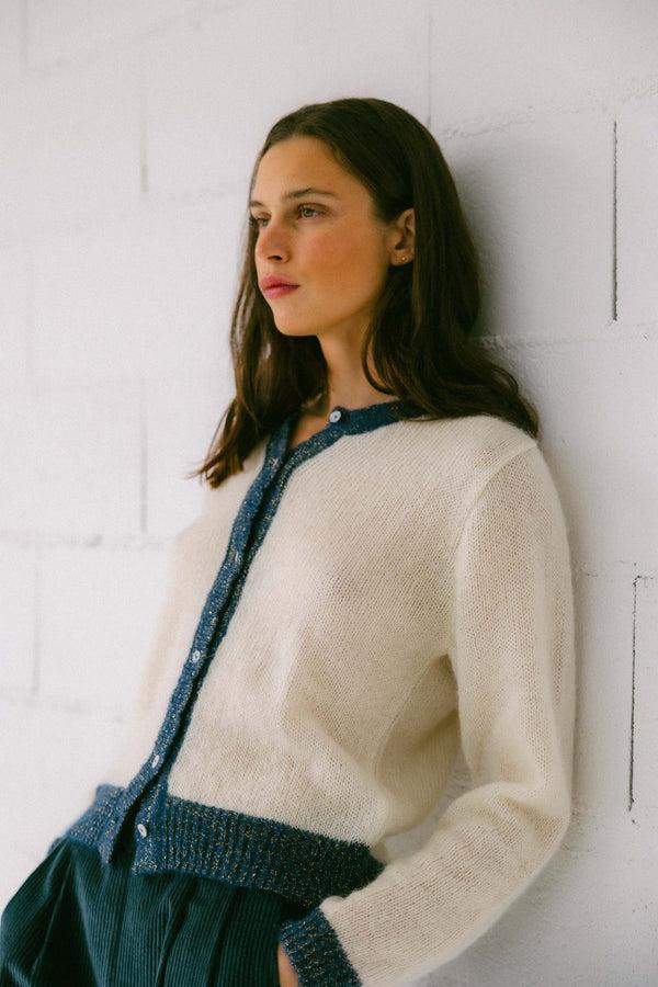 Triana By C CHAQUETA DINA MOHAIR CRUDA Y AZUL