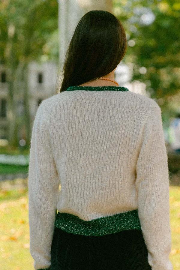 Triana By C CHAQUETA DINA MOHAIR CRUDA Y VERDE