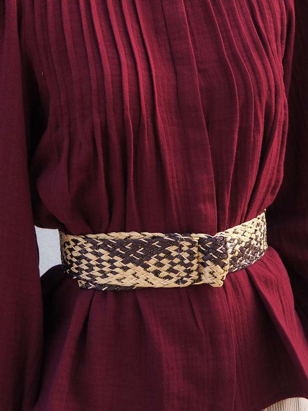 Triana By C Cinturón bicolor hebilla dorada