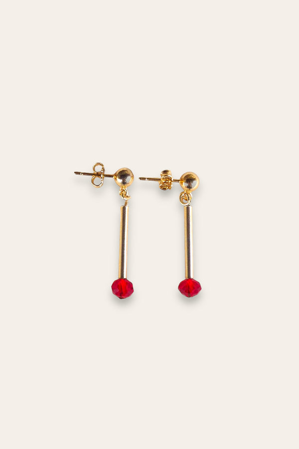 Triana By C Pendientes ONE cristal rojo