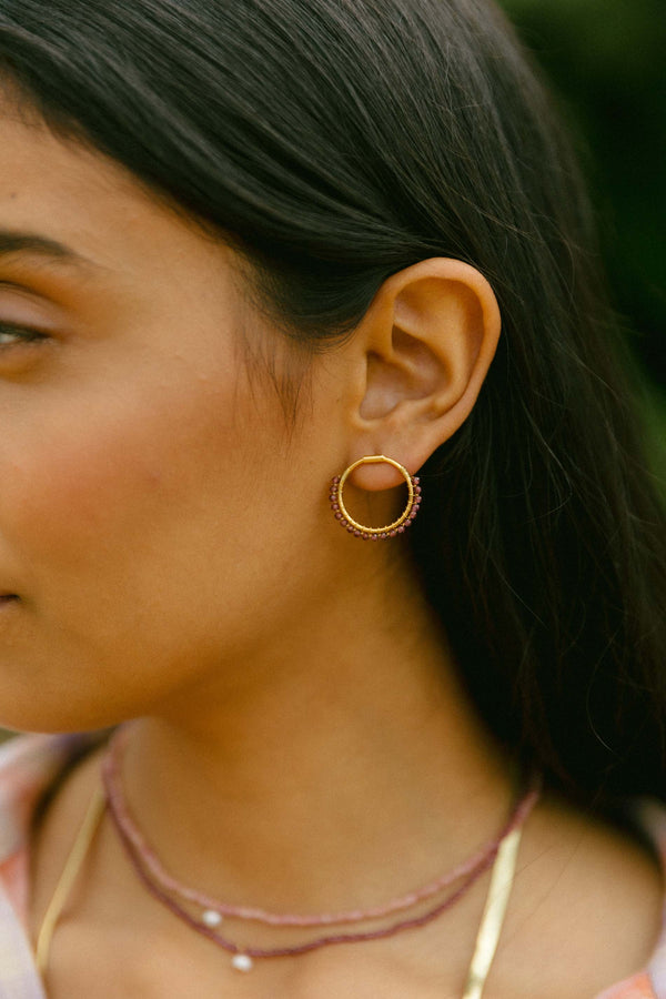 Triana By C PENDIENTES PALMAS AMATISTA