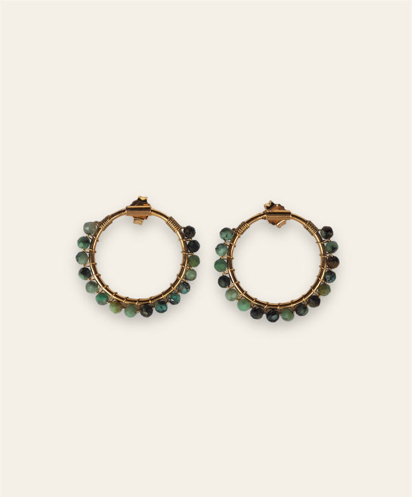 Triana By C PENDIENTES PALMAS TURQUESA AFRICANA