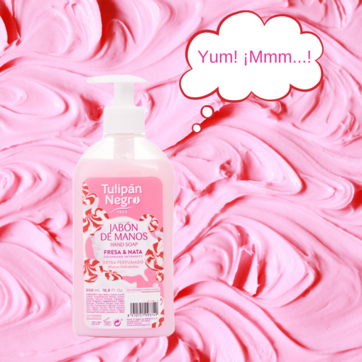 tulipán negro Jabón de manos Fresa y Nata 500 ml