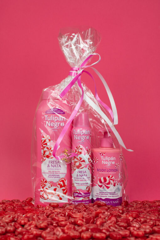 tulipán negro Pack de Regalo Fresa & Nata