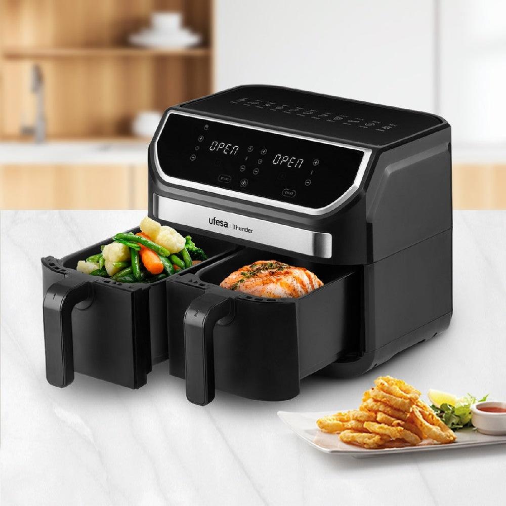 Ufesa Freidora De Aire Digital Doble Cubeta 9L Thunder