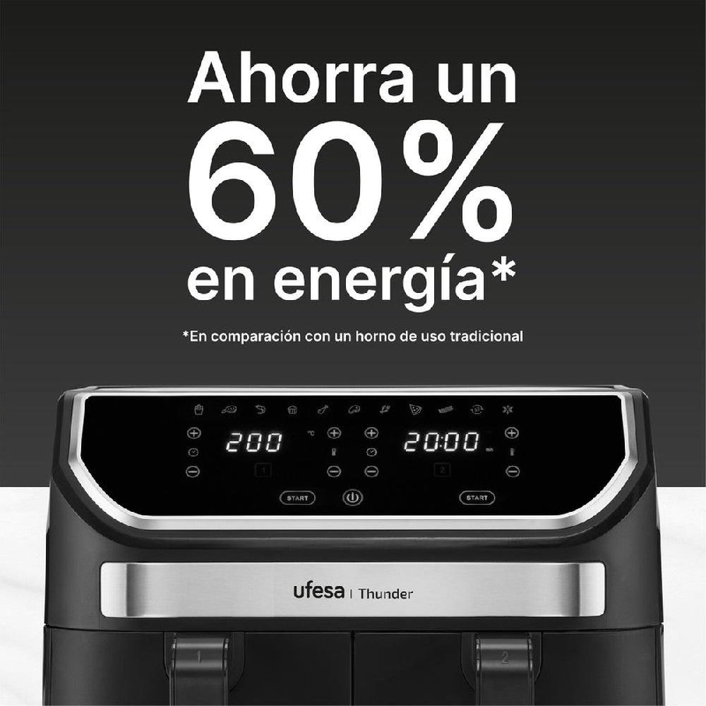 Ufesa Freidora De Aire Digital Doble Cubeta 9L Thunder