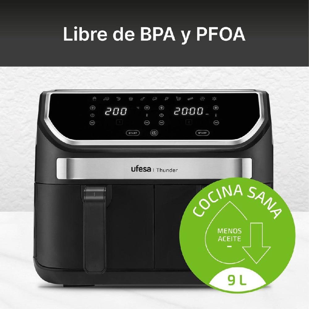 Ufesa Freidora De Aire Digital Doble Cubeta 9L Thunder