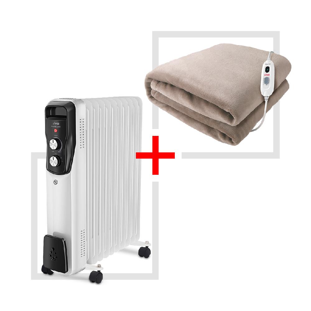 ufesa Pack Radiador de aceite Antares 2500 + Manta Doble Softy Plus