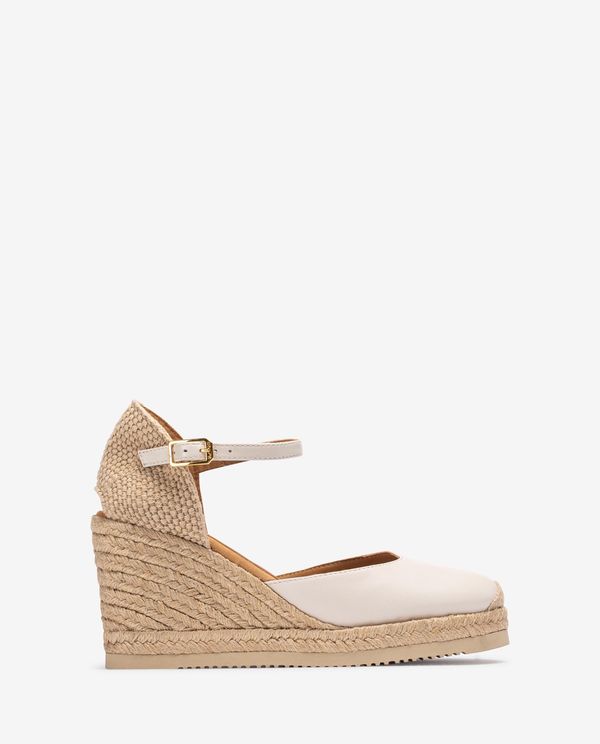 unisa Alpargata de cuña alta en piel