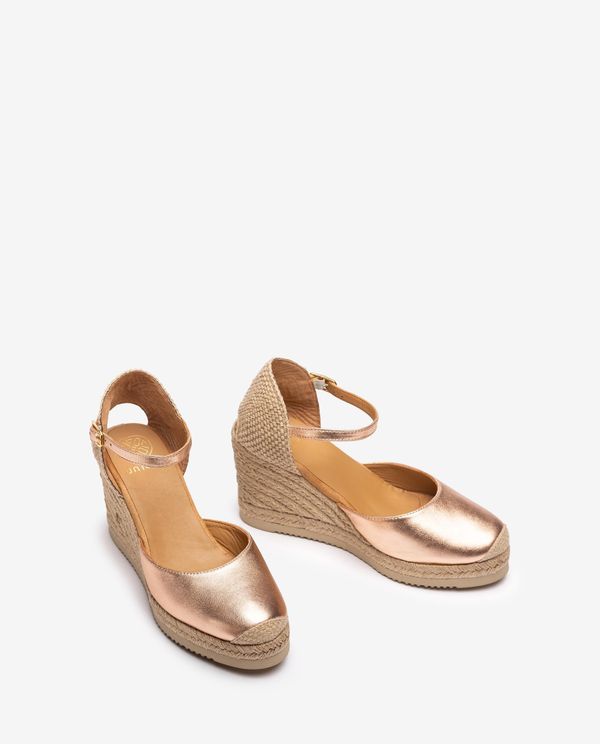 Unisa Alpargata De Cuña Alta Metalizada