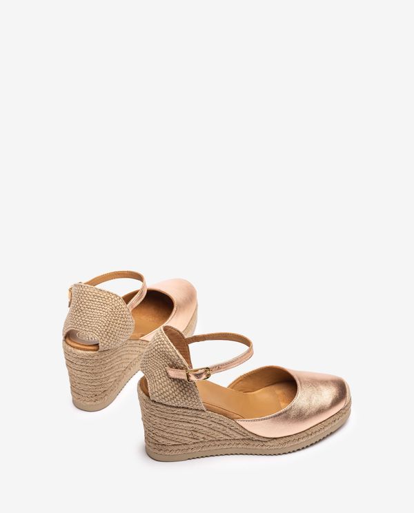 Unisa Alpargata De Cuña Alta Metalizada