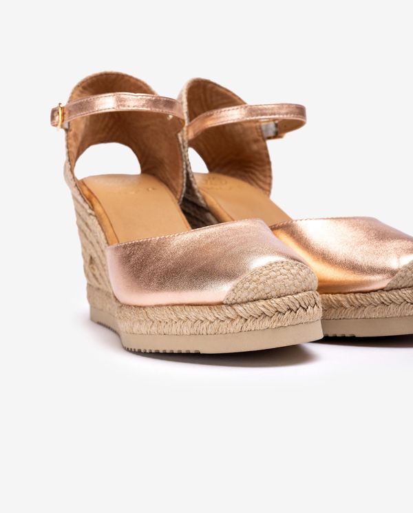 Unisa Alpargata De Cuña Alta Metalizada