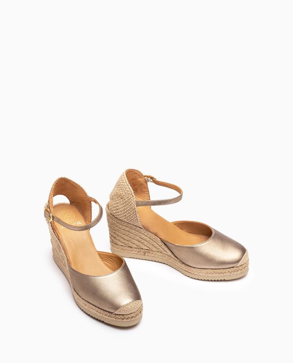 Unisa Alpargata De Cuña Alta Metalizada