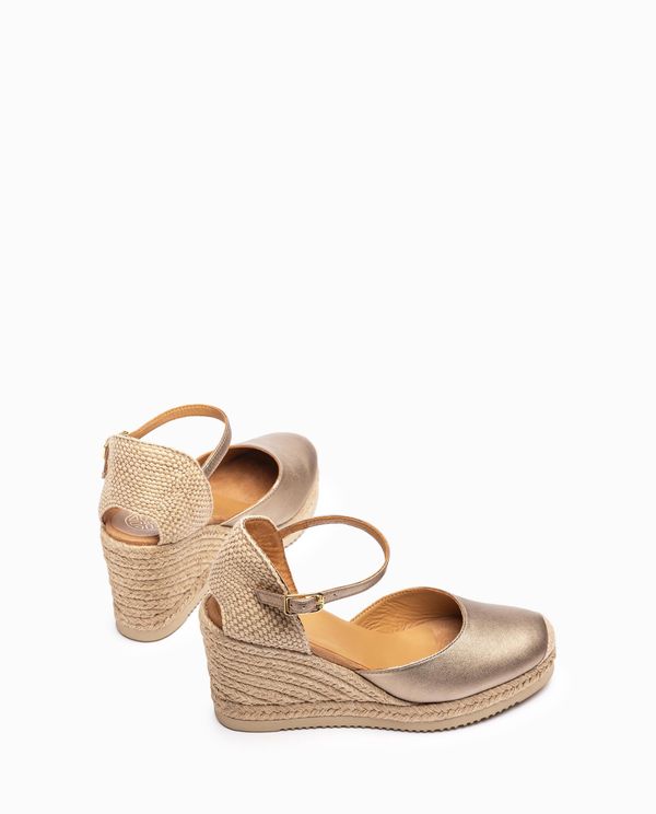 Unisa Alpargata De Cuña Alta Metalizada