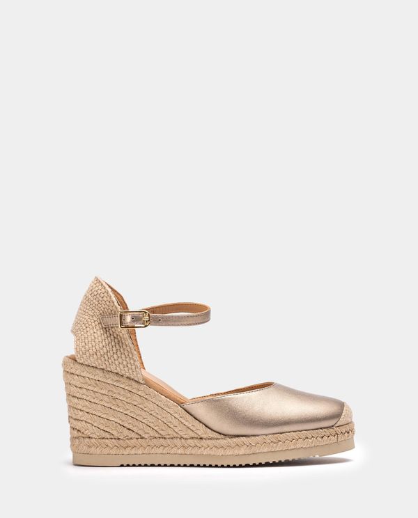 unisa Alpargata de cuña alta metalizada