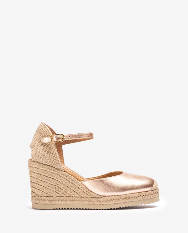 unisa Alpargata de cuña alta metalizada