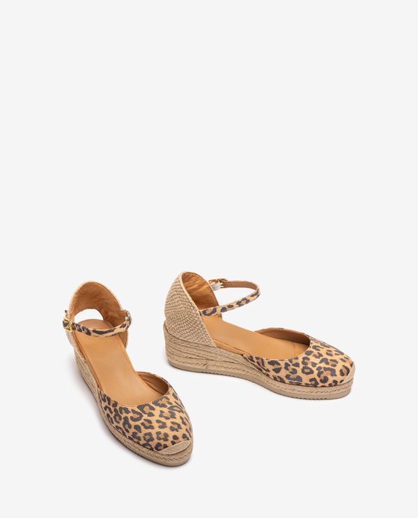 Unisa Alpargata De Cuña Baja En Ante Estampado