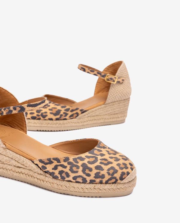 Unisa Alpargata De Cuña Baja En Ante Estampado