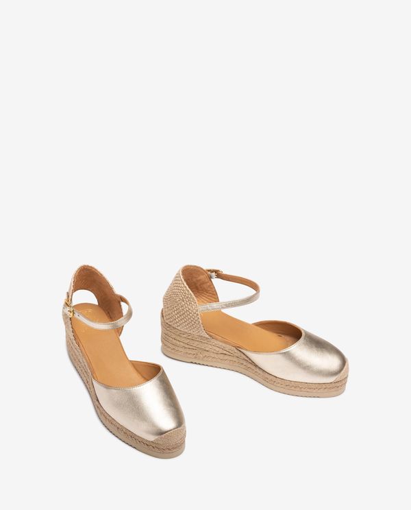 Unisa Alpargata De Cuña Baja Metalizada