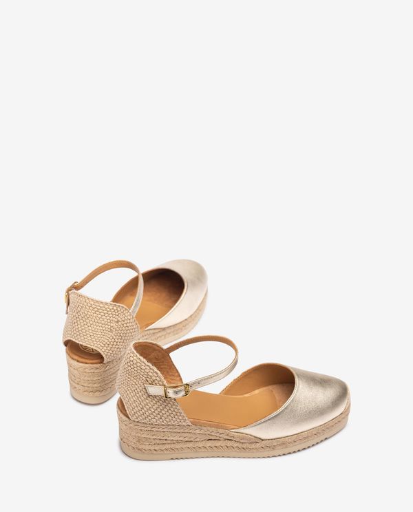 Unisa Alpargata De Cuña Baja Metalizada