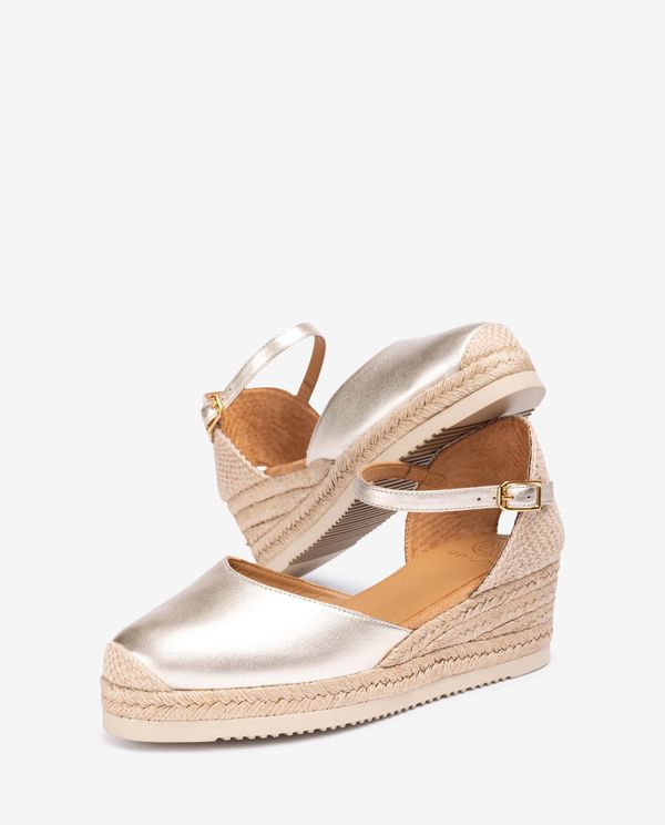 Unisa Alpargata De Cuña Baja Metalizada