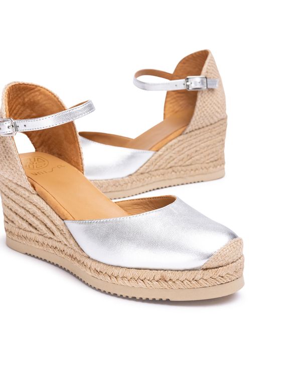 Unisa Alpargata Pala-talón En Piel Metalizada