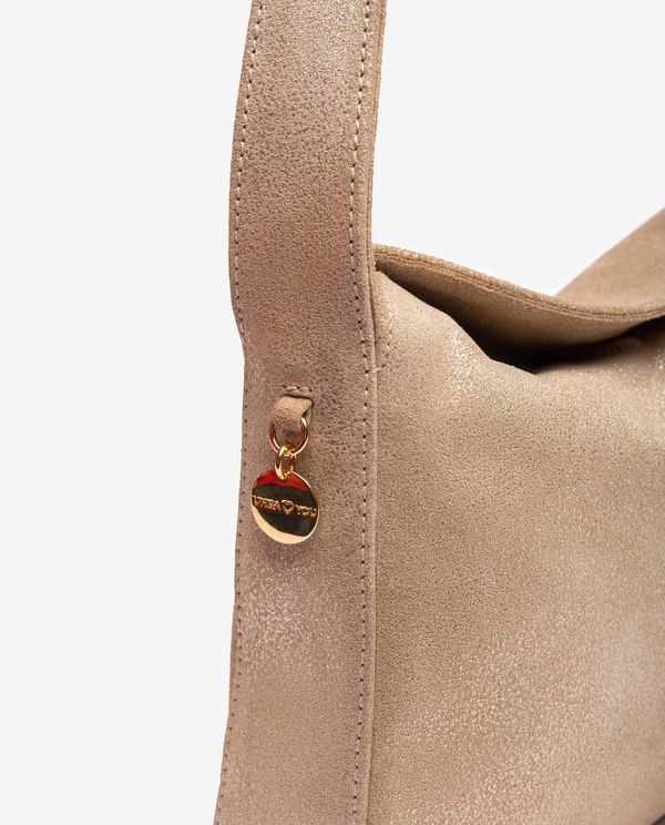 Unisa Bolso Mediano De Ante Metalizado