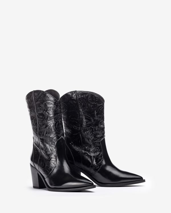 Unisa Bota Cowboy De Piel Grabada