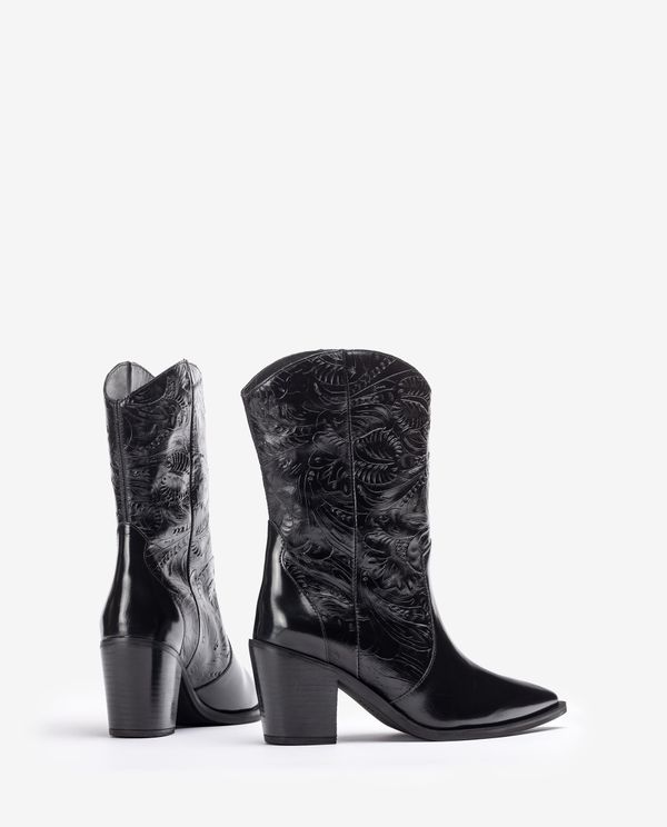 Unisa Bota Cowboy De Piel Grabada