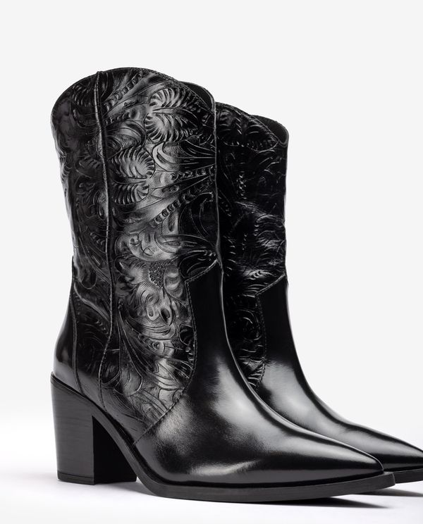 Unisa Bota Cowboy De Piel Grabada
