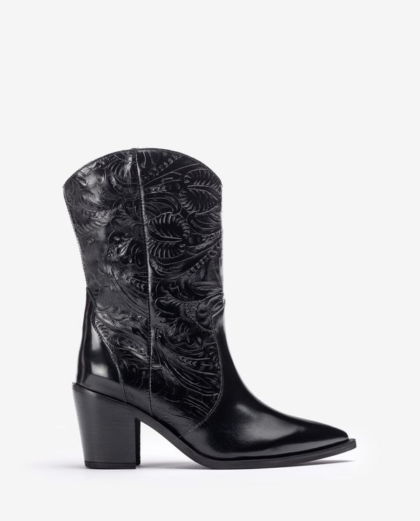 unisa Bota cowboy de piel grabada