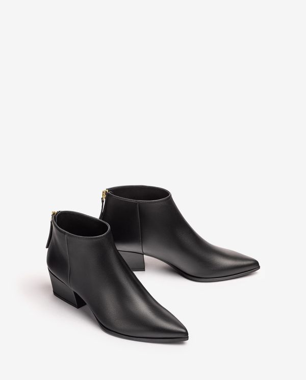 Unisa Botín De Piel Con Tacón-cuña