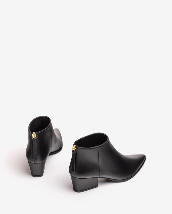 Unisa Botín De Piel Con Tacón-cuña