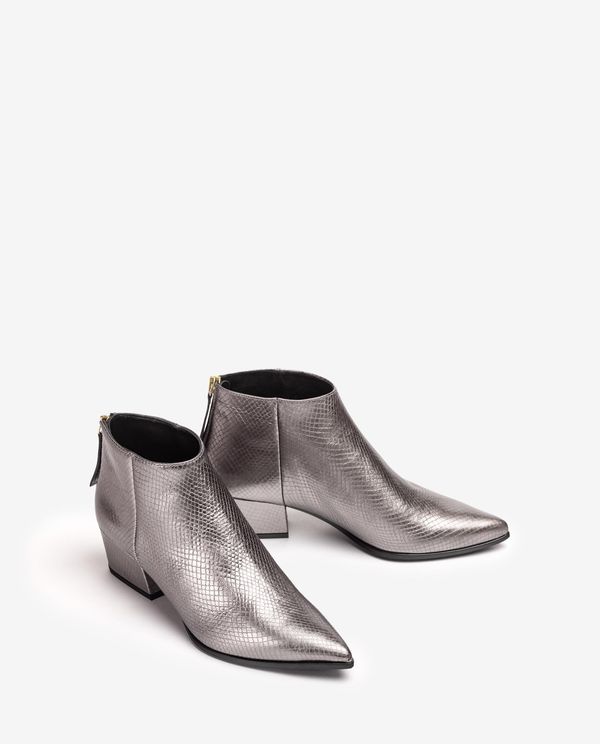 Unisa Botín De Piel Con Tacón-cuña