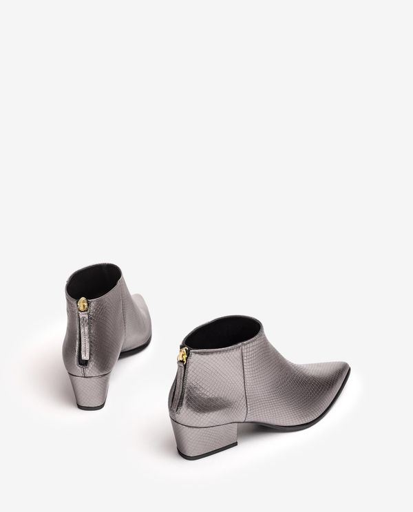 Unisa Botín De Piel Con Tacón-cuña