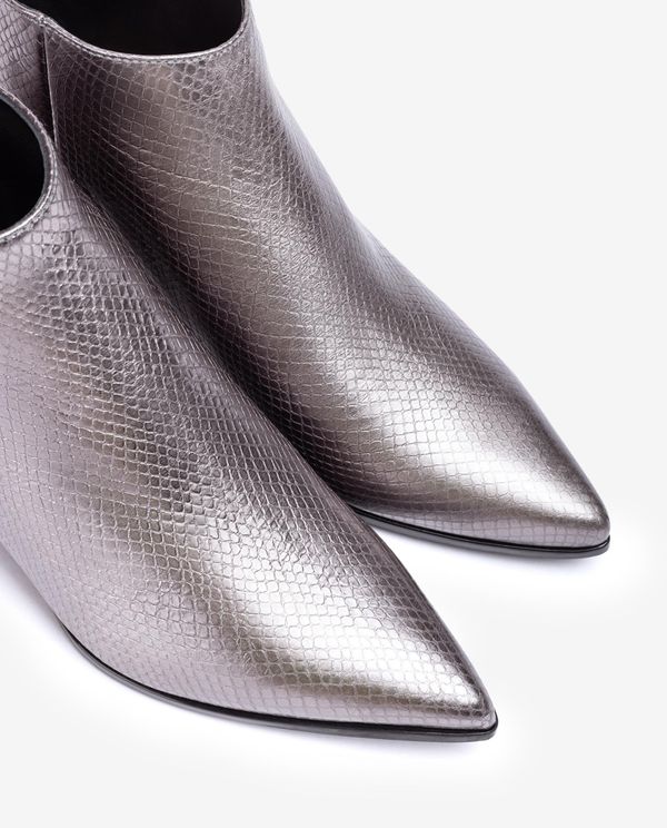 Unisa Botín De Piel Con Tacón-cuña