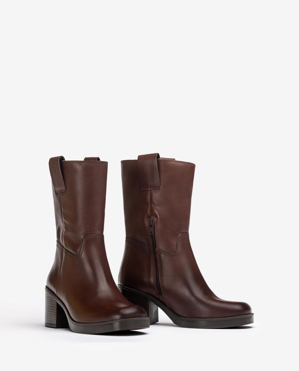 Unisa Botín Liso De Piel