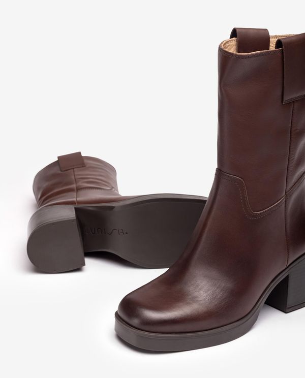 Unisa Botín Liso De Piel