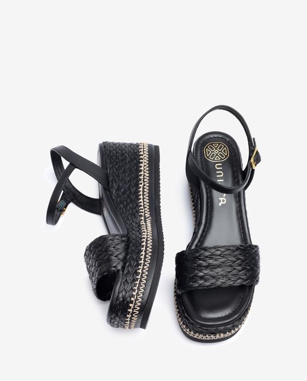 Unisa Sandalia Con Bloque De Rafia